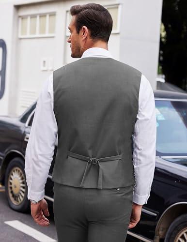 Men's 1 Piece Layered Suit Vest Business Vests Formal Wedding Bridegroom Waistcoat Slim Fit2