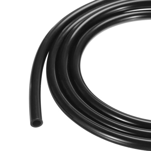 Image of 1m(3.3ft) 4mm(0.16 inch) ID x 6.4mm(1 /4 inch) OD Silicone Tubing Black Industrial Plastic Tubing Pure Silicone Hoses for Pump Siphoning Draining Irrigation Brewing