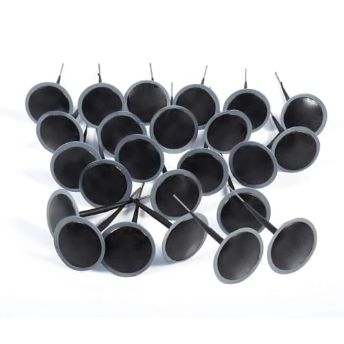 VIFERR Däckplugglapp, 24 st slanglösa däckpunkteringsreparation trådbunden 4,5 mm svamppluggplåster kompatibel med bil, motorcykel, lastbil, buss och jordbruksdäck