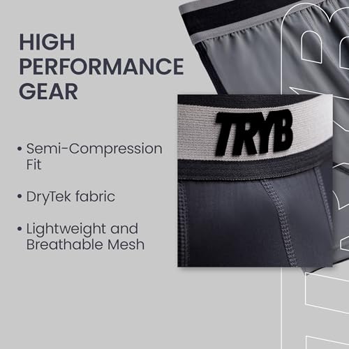 Image of TRYB Sports Underwear for Men | Stretchable Active-H Trunk Semi Compression Shorts | Trunks for Running & Gym Workout | Quick Dry, Breathable & Anti Chafing | Sports Innerwear Boxers