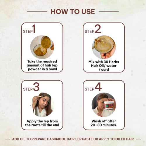 Image of Mother Sparsh Dashmool Hair Lep Powder | With Dushmool & Curry Leaves | Helps Control Hair Fall and Strengthen Roots | 100% Ayurvedic Hair Mask | 300 grams