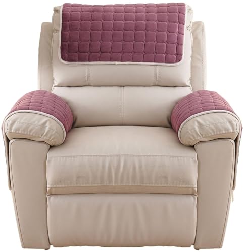 Recliner Armrest Loveseat Sofa Leather Reclining Chair Arm Headrest Cover Black White, Waterproof Washable Soft Boho Small, No with Pocket, From Cats Dogs, Outdoor, Sectional 2(1977,Sofa Arm Cover 2 s