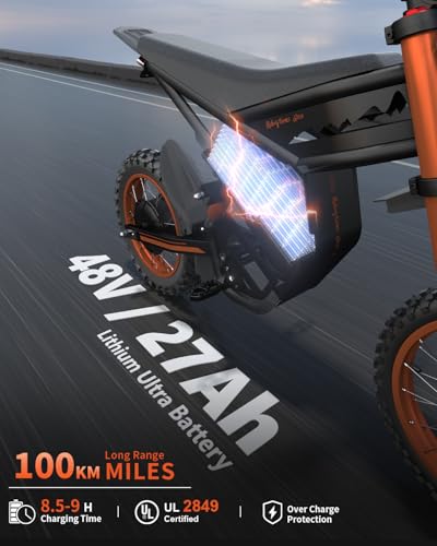 Image of GT73 / GT54 Electric Dirt Bike for Adults Teens - 3000W / 2500W Motor 50 /37 MPH High-Speed, 25 inch /14 inch Fat Tires & Dual Removable Battery(60V /48V) | All-Terrain Off-Road eBike for Snow, Sand