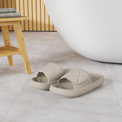 Image of Joomra Slides for Women and Men Adjustable Pillow Slippers Diabetic Sandals | Thick 1.7 inch Cushioned Sole, Deep Heel Cup, Recovery Sandals Ideal for pool, beach, bath, travel, home, Indoor, outdoor