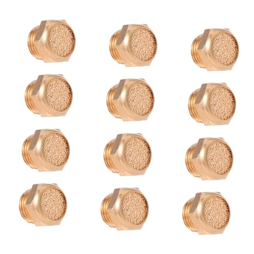 OSOLADY Valved Pneumatic Muffler Set by 12pcs Copper Material for Noise Reduction