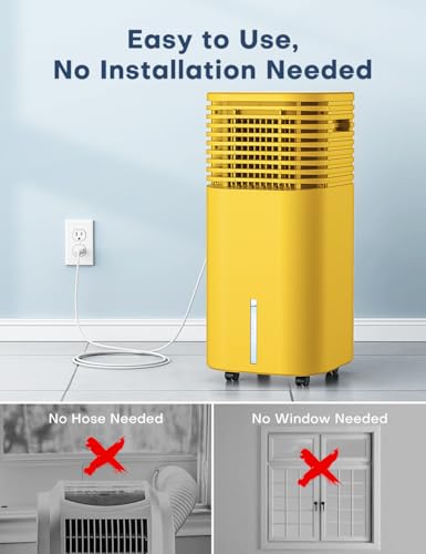 Image of 4-IN-1 Portable Air Conditioners, Evaporative Air Cooler w /4 Modes & 3 Speeds, 15H Timer for Smart Auto-off, 2-Gal Tank for 20H Cooling,17FT Remote,No Hose Needed - Gold