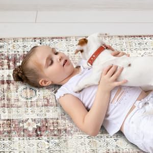 Miniatura 2 de RUUGME Alfombra lavable de 2 pies 6 x 12 pulgadas, alfombra vintage de cocina, resistente a las manchas, para sala de estar, dormitorio, cuarto de