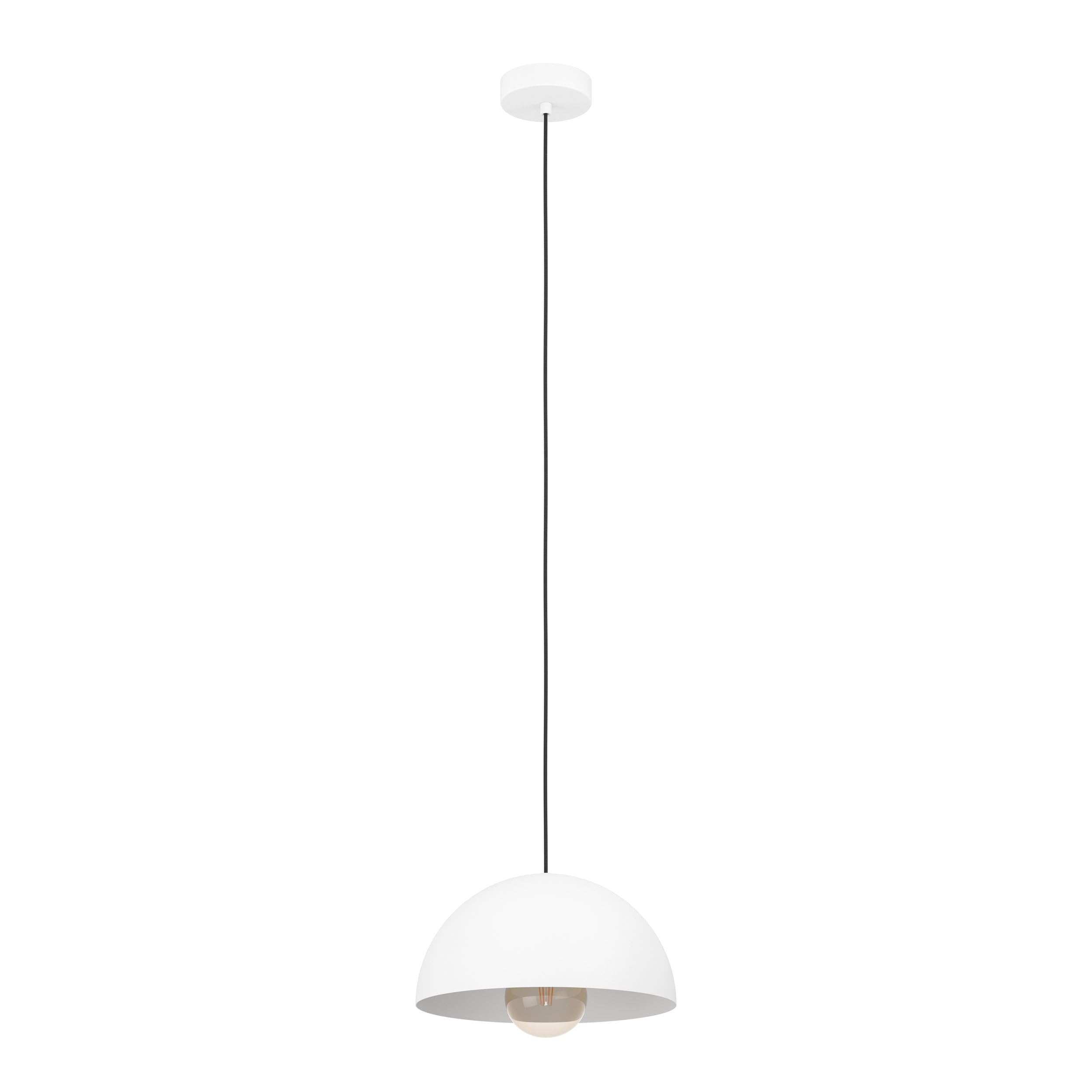 Eglo Pendant Lighting Gaetano, Hanging lamp Above Dining Table, Dining Room Ceiling Light Fixture, White Metal, E27 Socket, Ø 30 cm