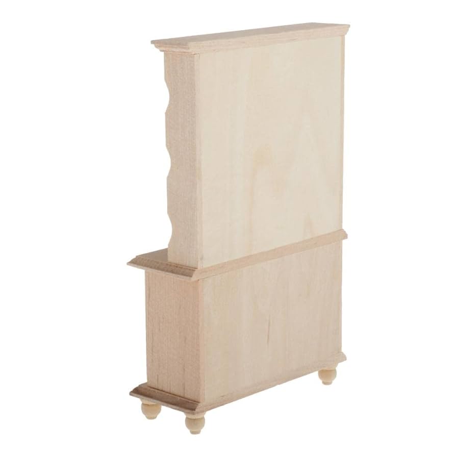 アンティーク　小さな家具　ドールキャビネット　食器　シェルフ　木製 Amazon | F Fityle ミニチュア 家具 本棚 食器棚 ブックシェルフ