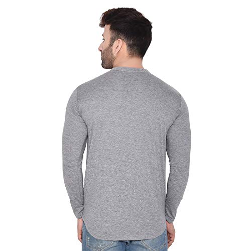 Image of Geum Men's Long Sleeve Mandarin Collar Shirt Silver XL