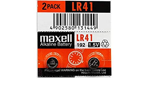Maxell 1.5v LR41 Button Cell Batteries,2 Pieces