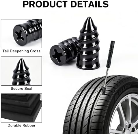 Uxuzepo 71PCS Tire Plug Kit, Screw Type Tire Repair Kit - 2