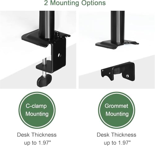 Image of STAR WORK Dual Monitor and Laptop Desk Mount Stand, Adjustable Clamp Mount with Monitor Arm and Laptop Tray, Fits 13-27 inch Inch Screens and Up to 17 Inch Laptops, VESA 75x75 100x100mm