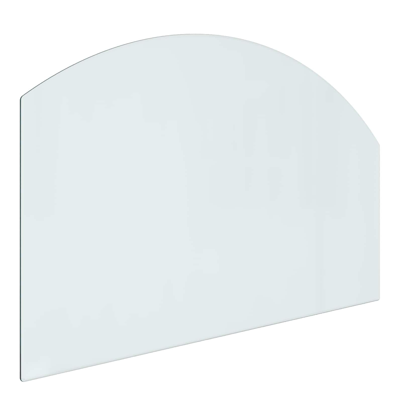 vidaXL Feuerstelle Glasplatte Transparent 80 x 50 cm Glas, Elegante Glasplatte, Bodenschutz für drinnen, hitzebeständiger Feuerschutz, modernes Accessoire