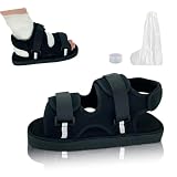 HLIWS 1 Pezzo Scarpe in Gesso per Piedi, Scarpe da Riabilitazione Regolabili, Scarpa Post Operatoria, per Piede Destro e Sinistro, Adatto per Fratture, Distorsioni del Piede, Gessatura, Nero