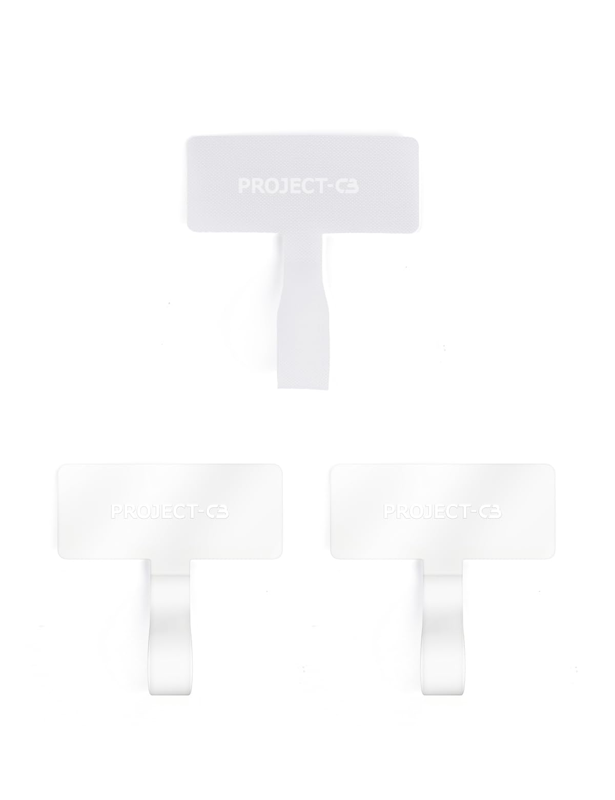 project-cb Phone Tether Tab 3,Finger ring Patch, Phone Key Ring, Clear Tab for Lanyard, Strap Patch (White&Clear)