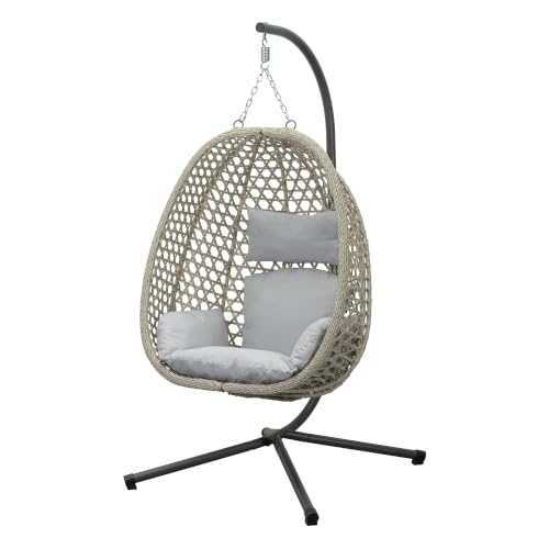 Koll Living Outdoor Hängesessel Luna | Rattanoptik Beige/Grau...