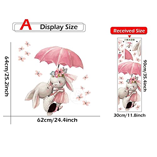 Rabbit Bunny Wall Decals Large Animal Vinyl Stickers For Kids Girls Room Baby Nursery Decor #TOP1