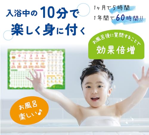 ノートライフ お風呂ポスター ひらがな 数字 A2 サイズ（60×42cm）2枚セット（2～5歳向け）