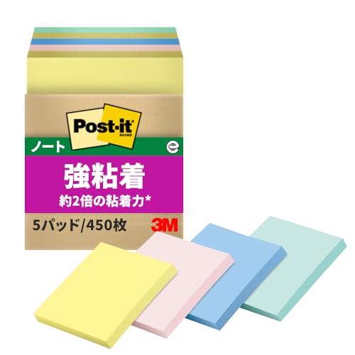 Amazon.co.jp: 3M ポストイット 付箋 強粘着 パステルカラー 75×50mm