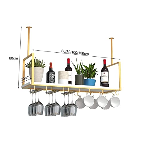 Support à fleurs suspendu chic et casier à vin en fer doré
