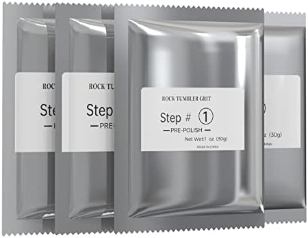 Lefree store Rock Tumbler Grit for 3 LB Rock Tumblers,4 Bag Rock Polishing Grit for 4 Steps