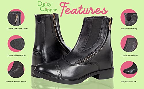 Huntley Equestrian Unisex-Child Daisy Clipper Children's Leather Paddock Boots2