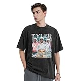 Unisex Creator The Rapper-Tyler T-Shirt Baumwolle T-Shirt Antik Waschverfahren Abgesenkte Schulter Kurzarm für Büro Wochenenden und sportliche Aktivitäten