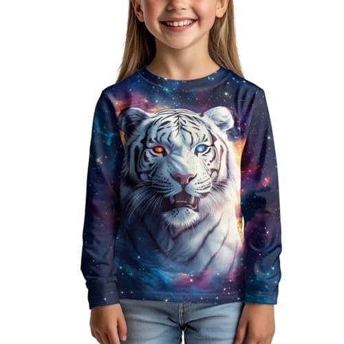 Image of WELLFLYHOM Long Sleeve T-Shirt for Boys Girls 3-16 Years Old Tee Tops Crewneck Pullover Shirts Fall Outfits