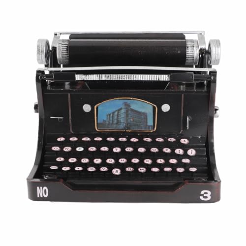 Haofy Macchina da Scrivere Vintage Portatile, Macchina da Scrivere Funzionale in Miniatura, Costruzione in Ferro Fatta a Mano, Ideale per gli Appassionati di Arredamento retrò e Scrittura