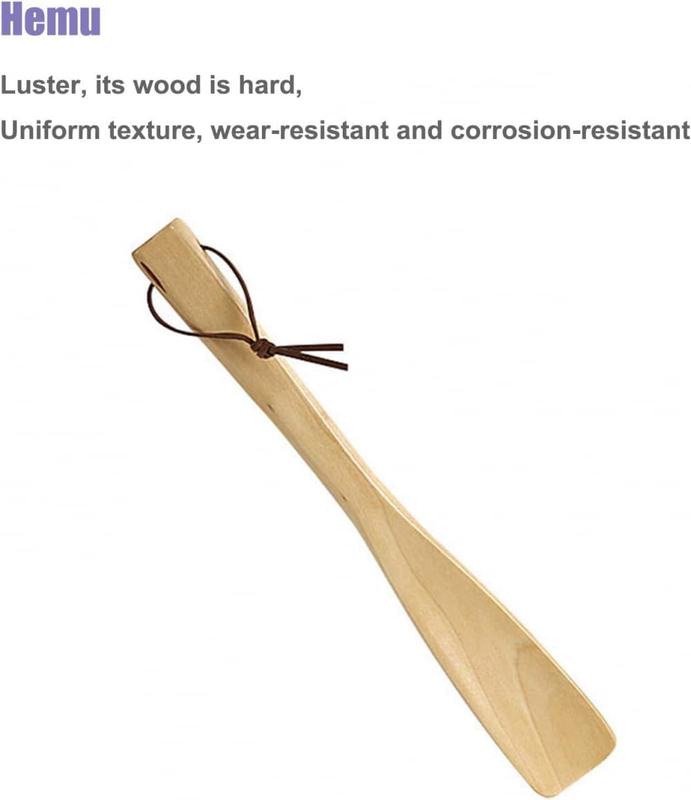 Calzador De Madera con Mango Largo, Calzador De Madera, Ayudante De Calzado para Ancianos, Calzador De Mango Largo, Ventosa Magnética para El Hogar Y Fácil