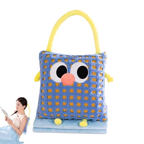 Frfik Cuscino e coperta da viaggio, coperta con cuscino da viaggio combinata - Set da viaggio con coperta per cuscino 2 in 1 | Cuscino per auto ispessito portatile, cuscino per aria