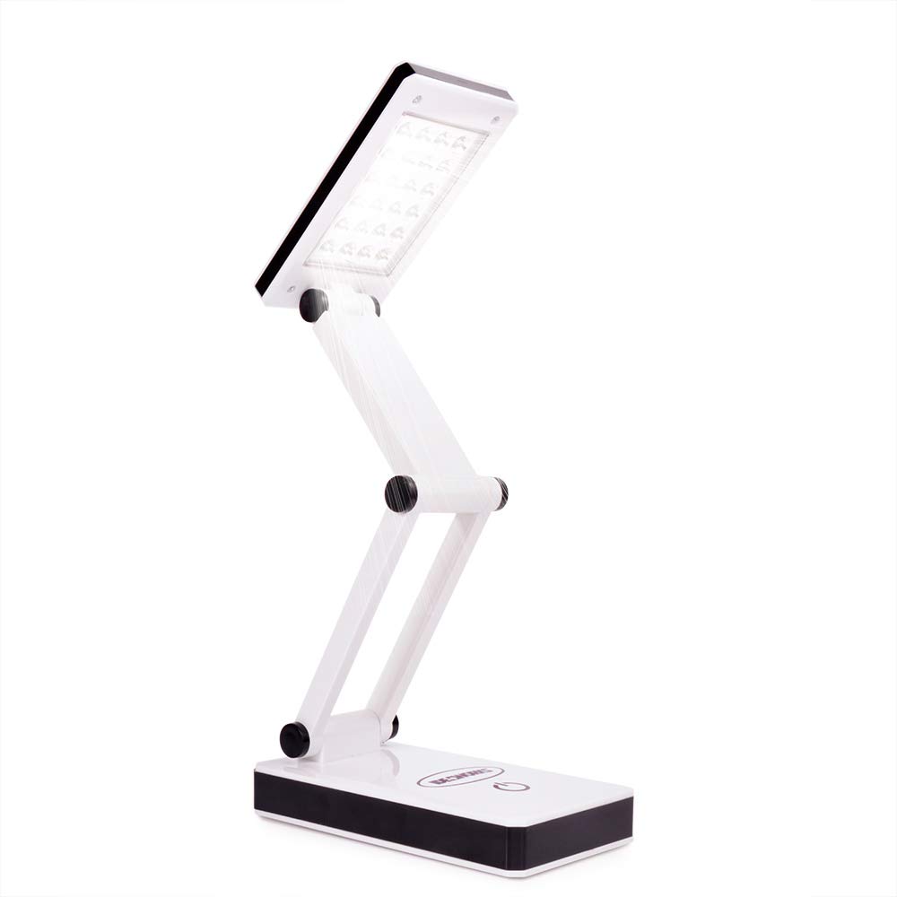 IDEAWORKS COMPACT 24 LED SUPERBRIGHT CORDLESS FOLDING DESK LAMP. Folds Flat. 3 Brightness Levels