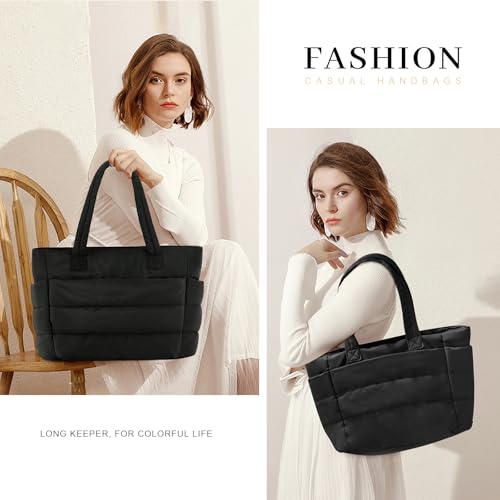 Bolso Tote Puffy Ligero con Cremallera para Mujer miniatura 2