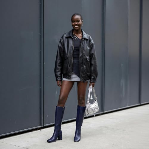 Image of Modatope Knee High Boots Women Square Toe Chunky Heel Fashion Tall Boots | Block Heel Gogo Boots with Side Zipper,Fashion Heeled Fall Winter Boots,Long Dressy Boots for Women