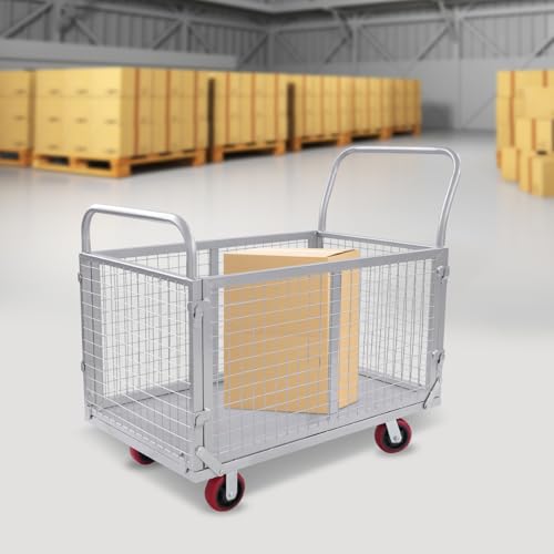 Carretilla Resistente con Contenedor y 4 Ruedas Grandes miniatura 7