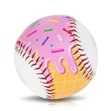 AKAIXI Baseball Ball 9in Standard Size Cute Design PVC for Practice Training Hitting School League Game Tournament Graduation for Players Coach Gifts (Ice Cream Drip 1pcs)