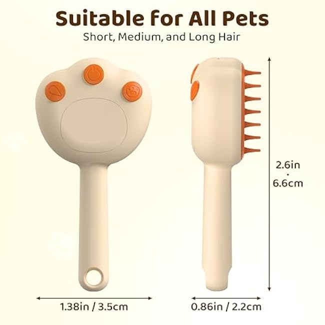 Steam Cat Brush, 6-in-1 Dog Brush Spritz Defur Comb, Steamy Skin Friendly Deshedding Grooming Tool, Suitable for Shedding & Haired Pets, Pet Supplies Accessories,Yellow-AW5GslRa