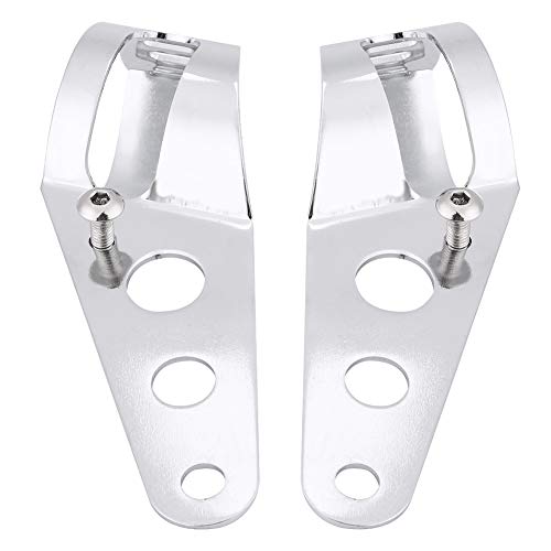 Scheinwerfer-Montageklemme, 35 Bis 43 Mm Motorrad-Scheinwerfer-Halterung, Gabelrohr-Klemmen-Kit für Chopper Cafe Racer(Chrom) Scheinwerfer-Montageklemme, 35 Bis 43 Mm Motorrad-Scheinwerfer-Halterung, Gabelrohr-Klemmen-Kit für Chopper Cafe Racer(Chrom)