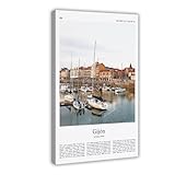 Gijon - Póster fotográfico real de Gijon, póster de viaje, regalo de Asturias, España, ciudad, arte de pared, lienzo decorativo, marco de 40,6 x 61 cm