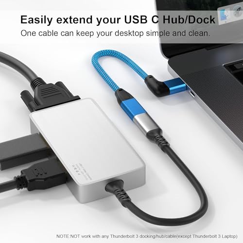UseBean Right Angle USB C Extension Cable 1.8m, USB-C 3.1 Male to Female 4K Video Cord,Gen 2 10Gbps,90 Degree Type C Extender,Compatible with MacBook Pro/Air,iPad Pro,Galaxy S23,Nintendo Switch - Image 3