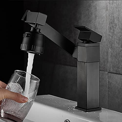 Mitigeur noir lavabo monotrou pivotant pour éliminer les éclaboussures - 6