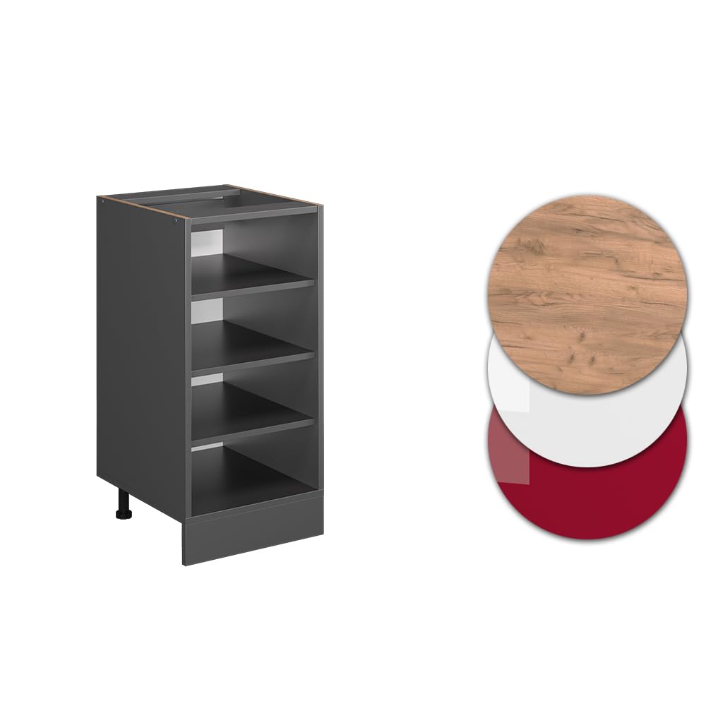 Vicco Scaffale da cucina R-Line, Antracite, 40 cm senza piano di lavoro, per la libera combinazione all'interno di sistemi cucina modulari
