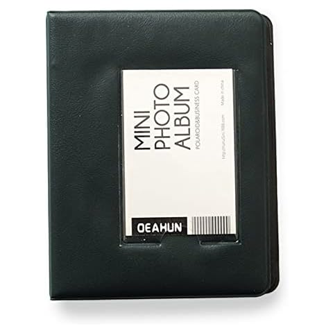Amimy Photo Album for 3 Inch Film - 64 Pocket Album for Fujifilm Instax Mini 7s 8 8+ 9 11 25 26 50s 70 90 Film, Polaroid, Kodak Instant Camera (Black) Cover