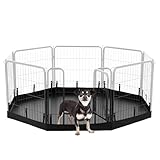 PJYuCien Dog Playpen Bottom Pad, Fits 24 Inch Width 8 Panels Regular Octagon Metal Exercise Pet Playpen, Black (Note:Playpen Not Included)