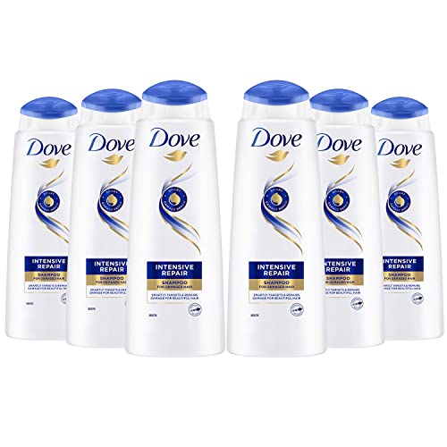 Dove Champú Reparación Intensa para pelo dañado, nutre y fortalece - Pack de 6 x 400ml