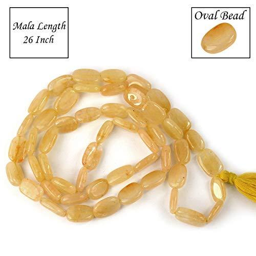 Image of Natural Oval Crystal Beads Mala Necklace Collection for Men & Women, Reiki Energized Gemstone Jewellery for Meditation, Mindful Living, Spiritual Decor & Everyday Fashion Styling