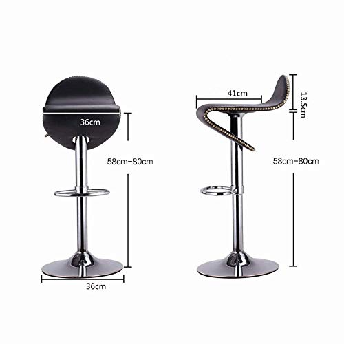 Taburete de metal giratorio marrón con asiento elevable para silla de la barra de recepción 2