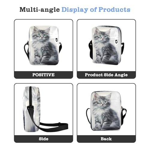 messenger bag for women Small Crossbody Bag For Women Cross Body Purse Adjustable Strap for Casual Casual- Cat Grey4