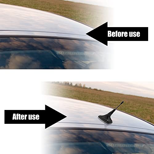 Image of uxcell 2pcs Black Universal Self Adhesive Base Roof Decorative Antenna Aerial Waterproof Replacement for SUV Car